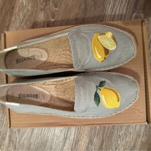 Soludos Women's Blue Lemon Embroidered Espadrille Slip-Ons